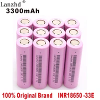 12pcs 18650 3300mah new original inr18650 33e rechargeable li ion battery for flashlight batteries lithium 3 7v real capacity
