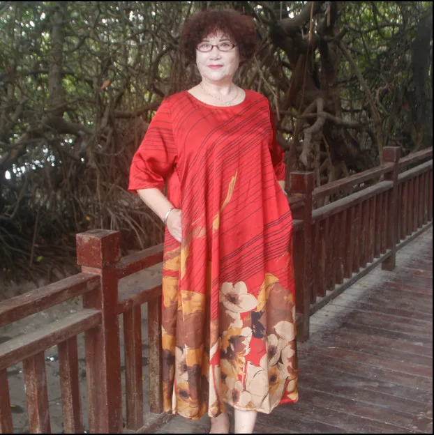 Женское платье с цветочным принтом FD3 длинное большого размера 7xl коротким