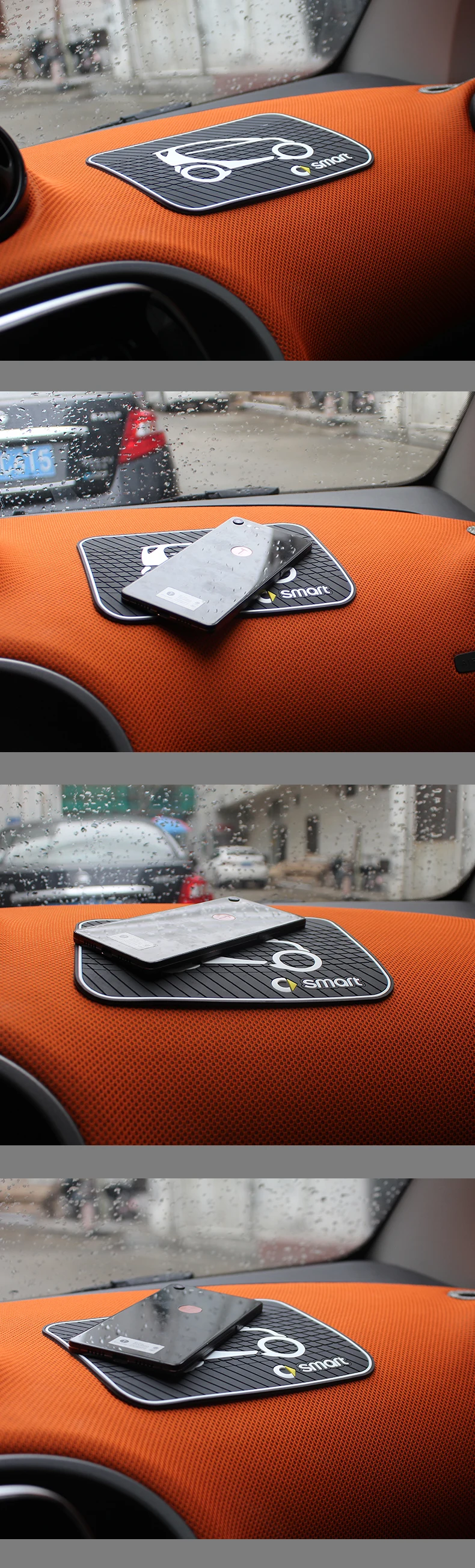 Auto interior dashboard phone fixed Silicone non-slip mat Center console car Non-slip mat for smart 450 451 453 fortwo forfour