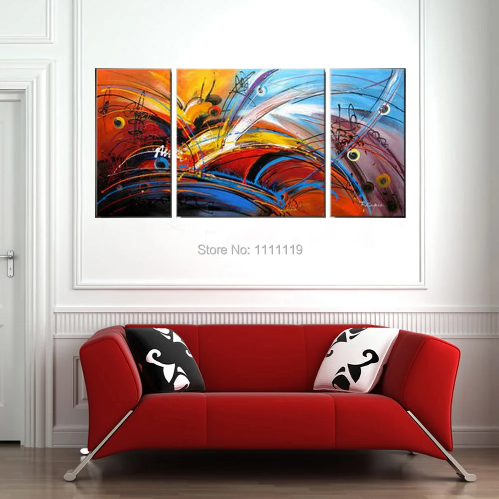 

Hand Painted Abstract Canvas Landscape Picture Wall Art Painting Pictures On Canvas Group Of Oil Paintings Room Decor Painting