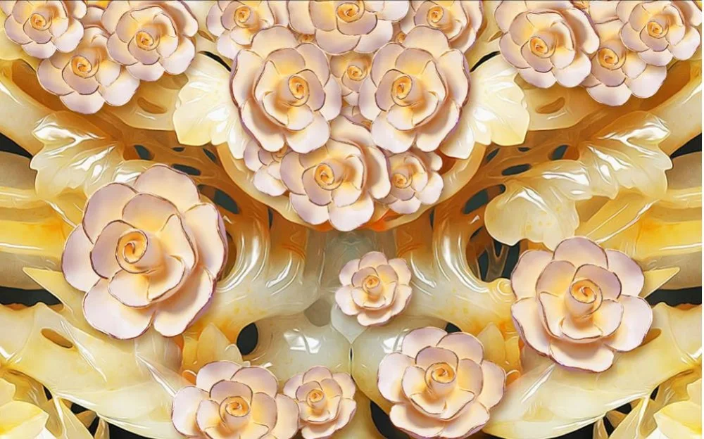 Домашний декор классические обои для стен цветок нефрит резьба фото живые 3d |