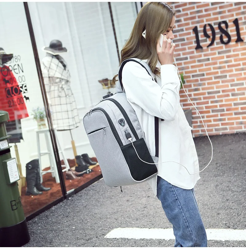 Sac dos femme USB интерфейс студенческие рюкзаки Anti-theft паролем Ноутбук Школьные сумки mochila mulheres