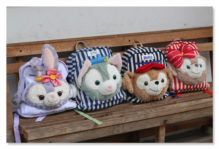 Disney ShellieMay Duffy Bear Gelatoni лицо плюшевые игрушки холщовый рюкзак полосатая Сумка