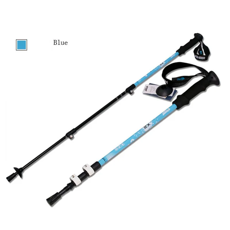 Adjustable External Lock Trekking Pole Camping Hiking Walking Stick Alpenstock Ultralight 3Sections | Спорт и развлечения