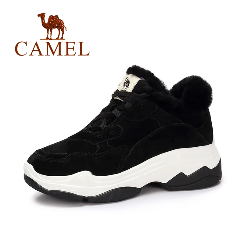 CAMEL/зимняя женская обувь утепленные кеды на высокой платформе Женская