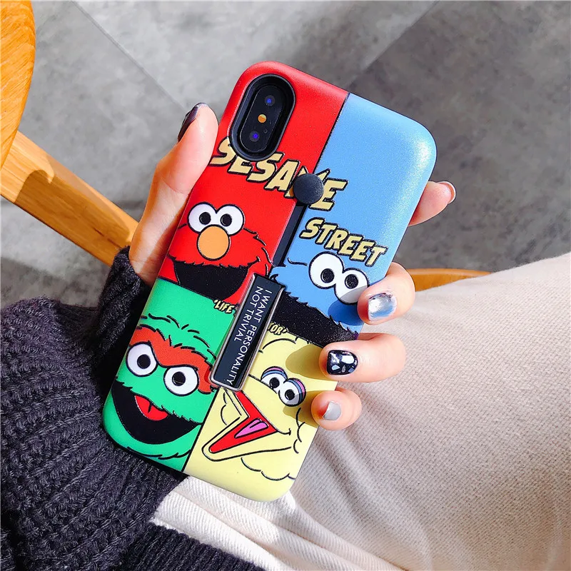 Улица Сезам чехол для телефона Elmo и Cookiemonster iPhone 6 6S Plus 7 8 плюс X XR XS MAX стелс