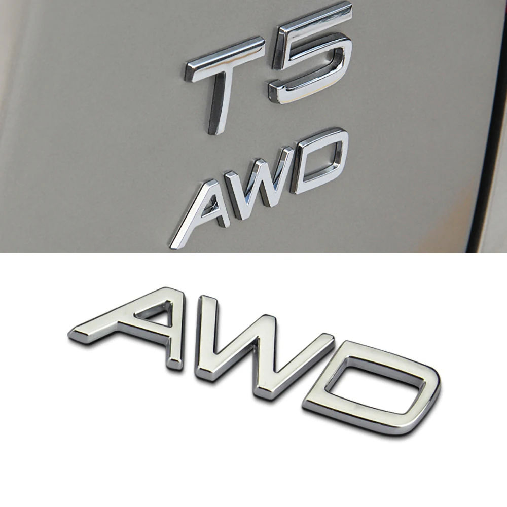 Металлическая наклейка T5 T6 AWD для багажника автомобиля Наклейка 3D Для Volvo V40 V90 XC60
