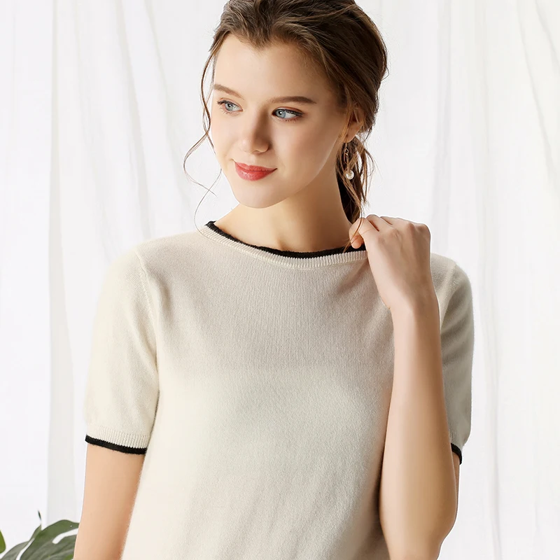 YSC 2019 New pattern Women Cashmere Sweater One word collar Edge decoration Fine yarn Good ventilation High-quality pullover | Женская
