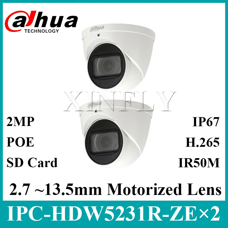 2 шт./лот Dahua оригинальная IPC HDW5231R ZE сетевая камера Starlight Моторизованный объектив