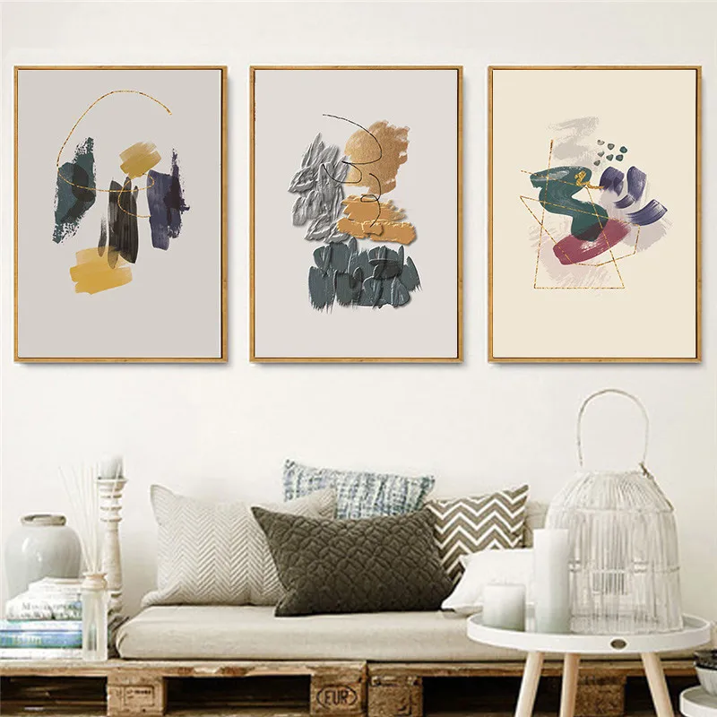 Home Decor Nordic Canvas Painting Modern Abstract Wall Art Bedroom Living Room Print Minimalist Poster Colorful | Дом и сад
