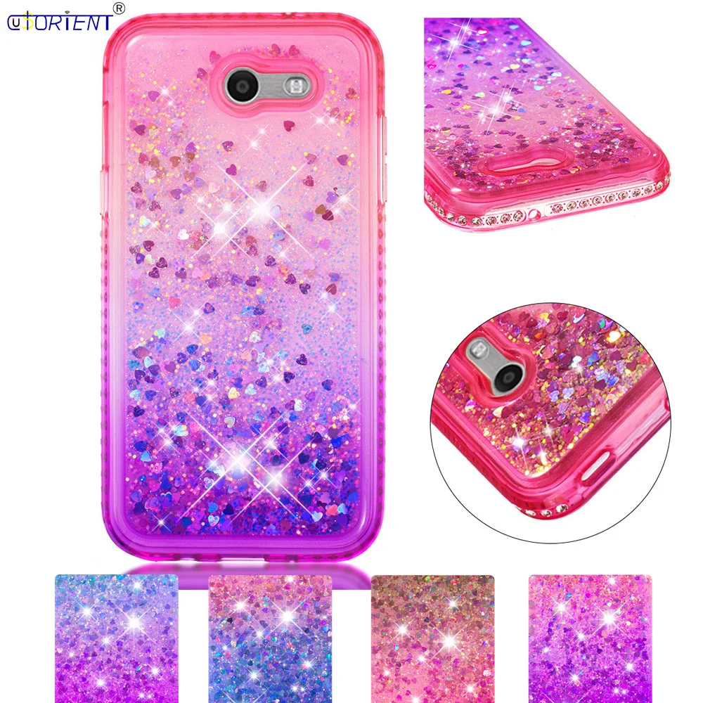 Для Samsung Galaxy Amp Prime 2 Sol J3 Emerge Bling Glitter Back Case симпатичный жидкий зыбучий песок бампер