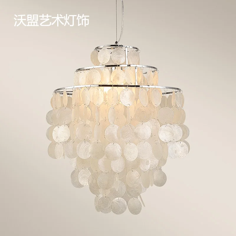 modern natural shell pendant light bedroom hanging | Лампы и освещение