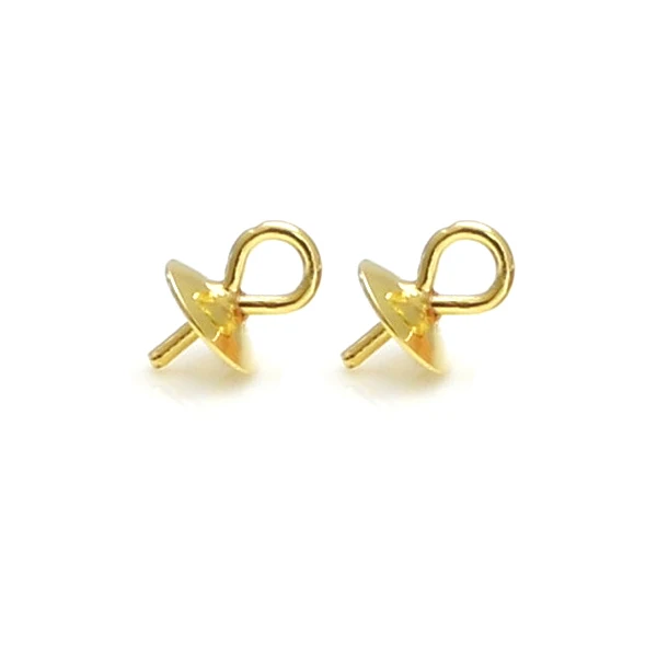 Gold 10 шт./лот бусины из стерлингового серебра 925 колпачок кулон ожерелье застежки пряжки разъемы серебряные ювелирные изделия фурнитура Аксессуары для DIY - Цвет: Gold