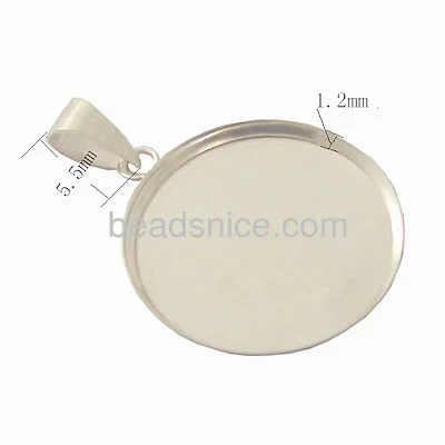 Beadsnice Wholesale Silver 925 Bezel Cup Tray With Bail Sterling Silver 925 Blank Bezel Settings, 21.5mm, Inside Diameter:20mm J