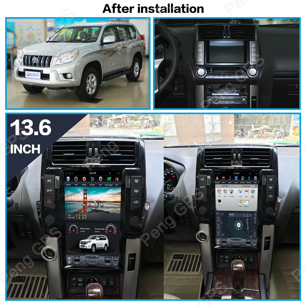 13,6 дюймов ips автомобильный Android gps навигатор для Toyota Land Cruiser Prado 150 2010-2013 dvd-плеер 1080P видео мультимедиа головное устройство