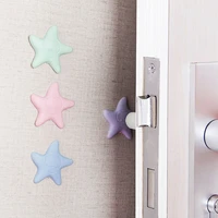 thickening soft rubber pads door stopper protect wall starfish smile face style door fender adhesive sticker household product