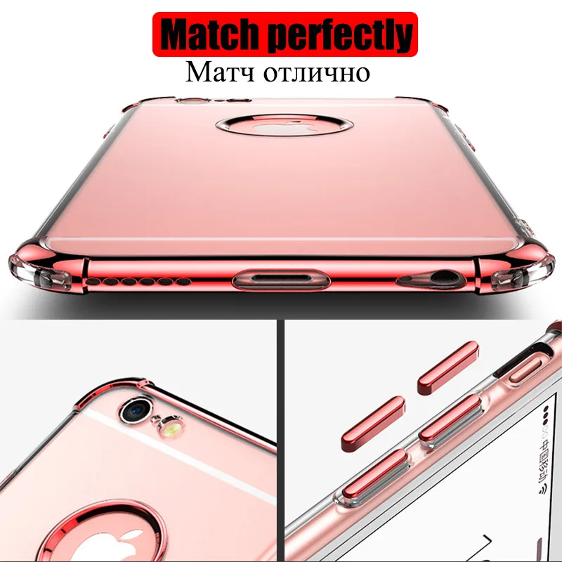 Roc Joan 3 в 1 прозрачный чехол для Apple iPhone X XR XS Max 6 6S 7 8 Plus противоударный мягкий