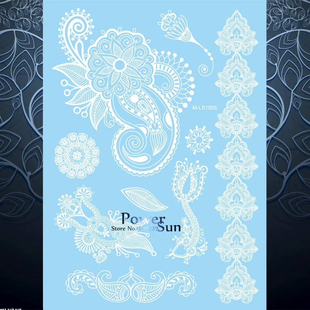 1 шт. пикантные Декорации для тела рук вспышки белого цвета нанесения хны и тату