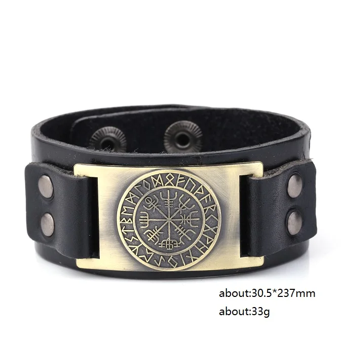 2 LIKGREAT Viking Vegvisir компас Подвески, браслет, нордические руны, очаровательный браслет для мужчин, Odin черный коричневый кожаный браслет, ювелирные изделия - Окраска металла: 2