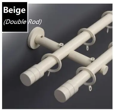 Beige(double) Северная Америка одиночный карниз полюс длина на заказ - Цвет: Beige(double)