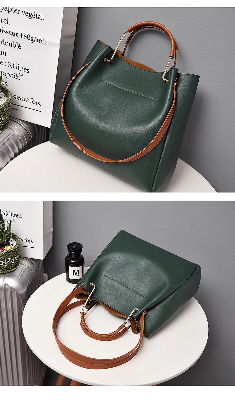 Brand Design Women Shoulder Bag Large Capacity Chain Bucket Handbags Quality PU Leather Women's Totes Shopping Bag sac a main