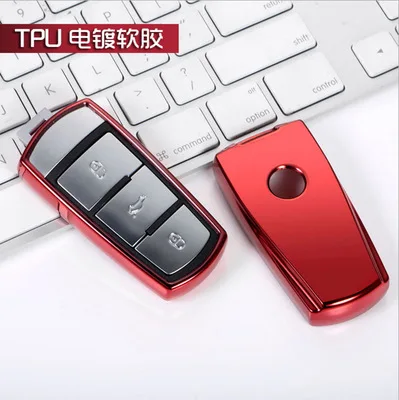 D-red Мягкий чехол для ключей автомобиля из ТПУ для VW volkwgen Polo Tiguan Bora Passat Golf 6 Lavida Scirocco CC - Название цвета: D-red