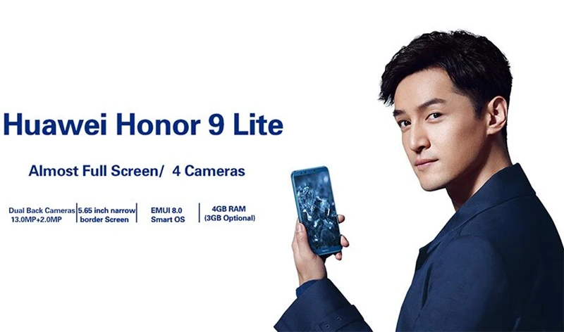 Смартфон Honor 9 Lite, 3 Гб ОЗУ, 32 Гб ПЗУ, Kirin 659, Android 8,0, 5,65 дюйма, полный экран, 4 камеры, отпечаток пальца, мобильный телефон