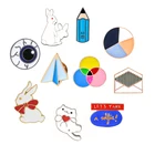 Новый креативный мультяшный конверт бумажный самолет кролик Трехцветная круглая металлическая брошь с эмалью ювелирные изделия детские подарки джинсовые куртки значок