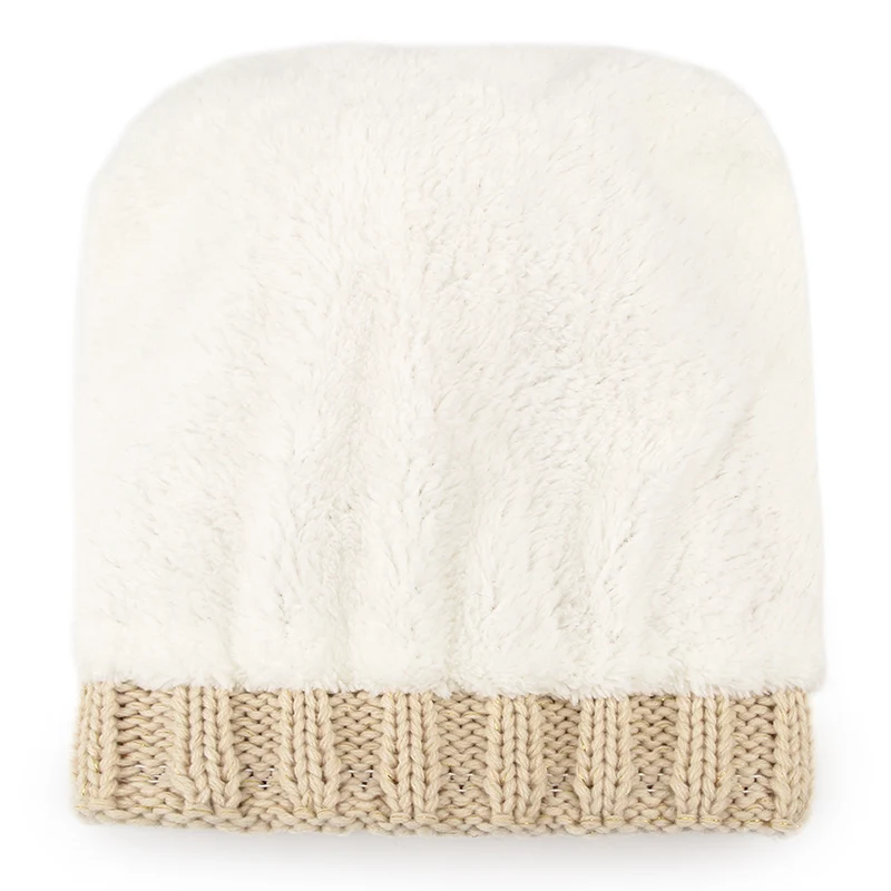 Женский зимний вязанный набор шапочек бини с шарфом пушистый помпон буквенным