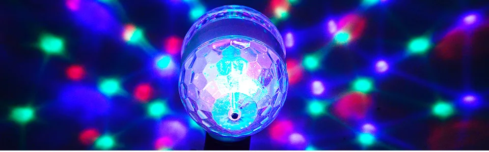 E27 Красочный Авто вращающийся RGB светодиодный светильник для сцены рождественские вечерние светильник с эффектом магических двойных шариков лазерный светодиодный светильник KTV бар DJ диско-шар