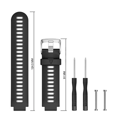 Новое поступление для Garmin Forerunner 735XT наручный ремешок для смарт-часов Garmin Forerunner 230 235 220 620 630 735XT Смарт ремешок для наручных часов - Цвет: Black Gray