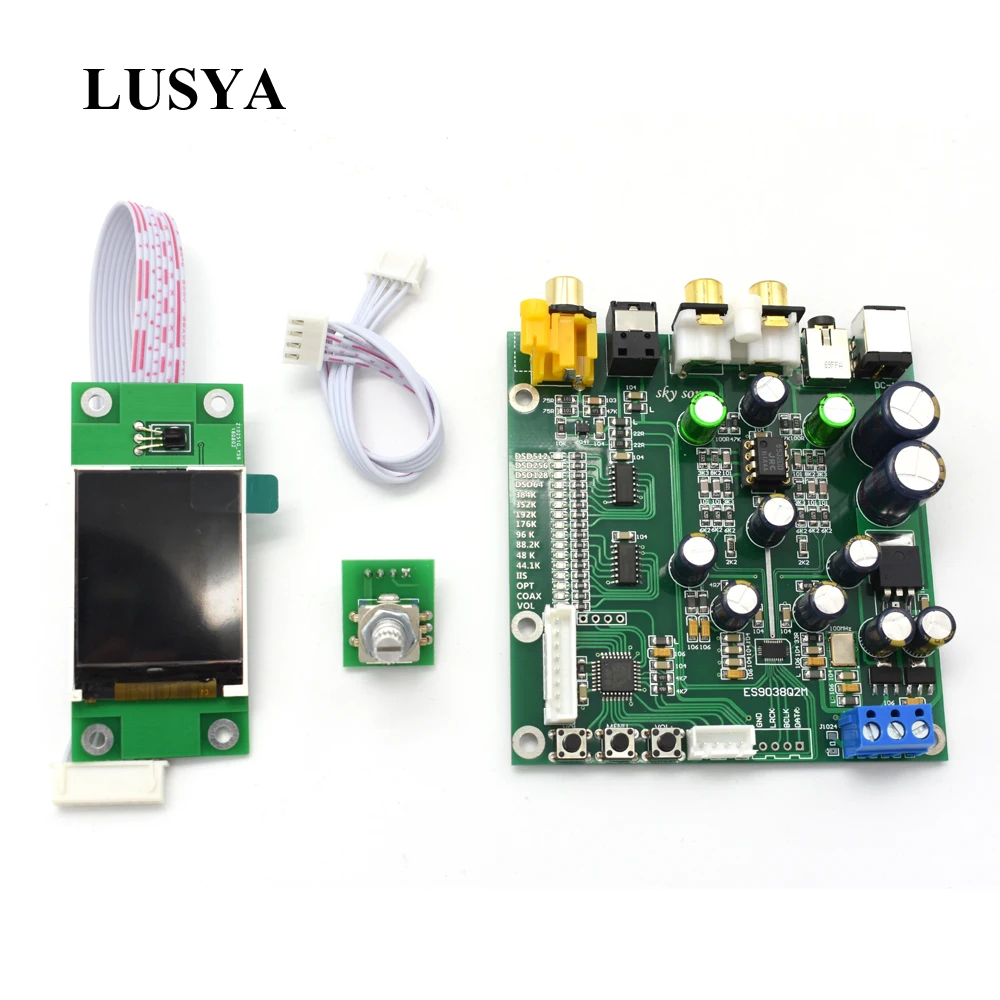 Lusya ES9038 Q2M DAC DSD декодер поддержка IIS DSD коаксиальный волоконный вход 384 кГц DOP с OLED D5-001