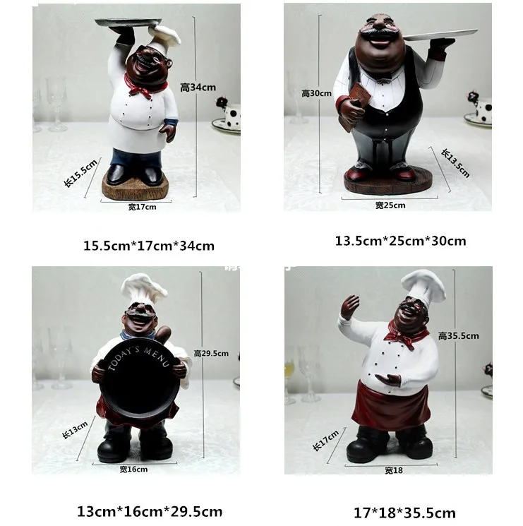 Европейские поварские украшения креативная Смола статуэтка шеф-повара Ресторан