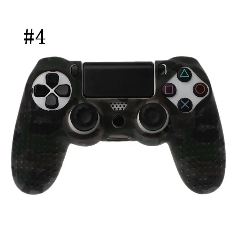 Силиконовый камуфляжный чехол для sony Dualshock PS4 DS4 Slim Pro с контроллером, защитная пленка+ колпачки для джойстика для Play station 4