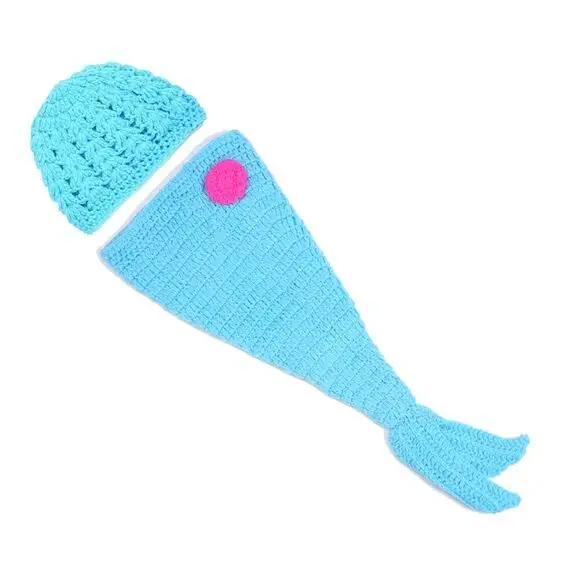 2017 маленькая Русалка реквизит для фотосъемки новорожденных вязаная детская