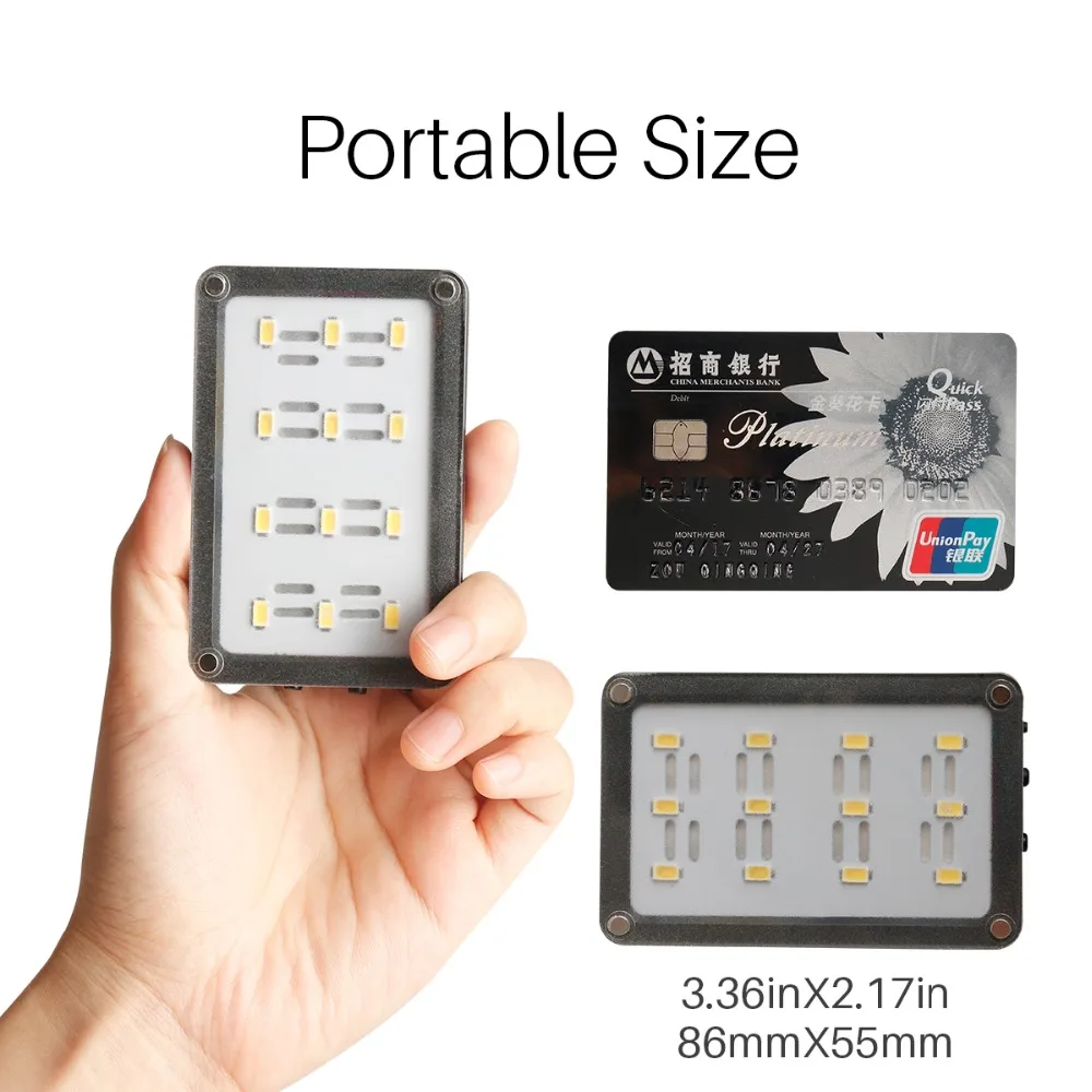 Мини-светодиодный видео-свет ULANZI на камеру Pocket Photo с фильтрами цветных гелей для DSLR 3-осевых гимбалей.