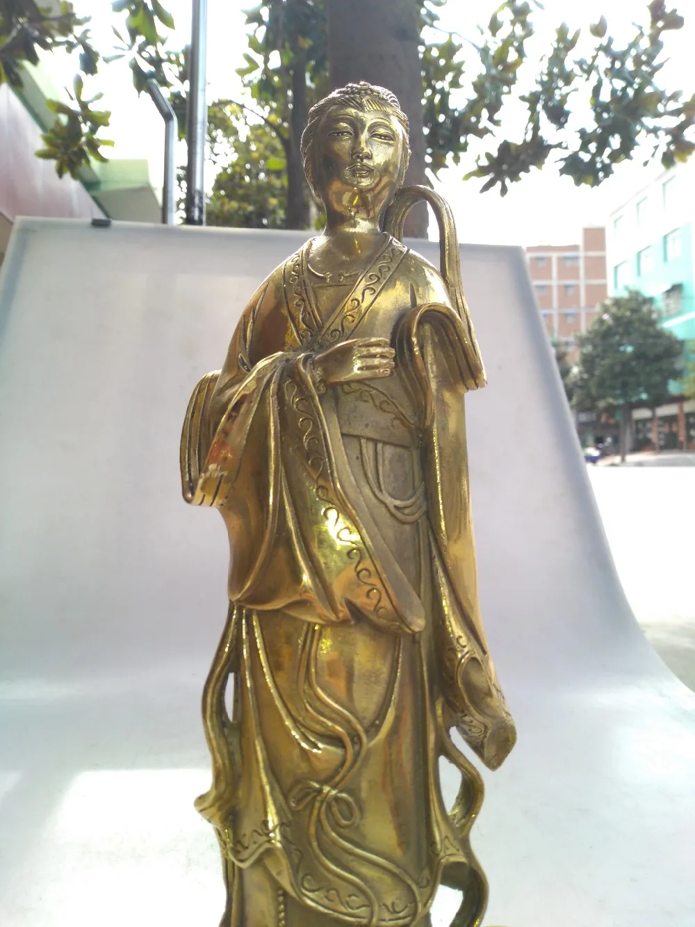Chinese hand carved brass nine day mysterious female sculpture art collection | Дом и сад