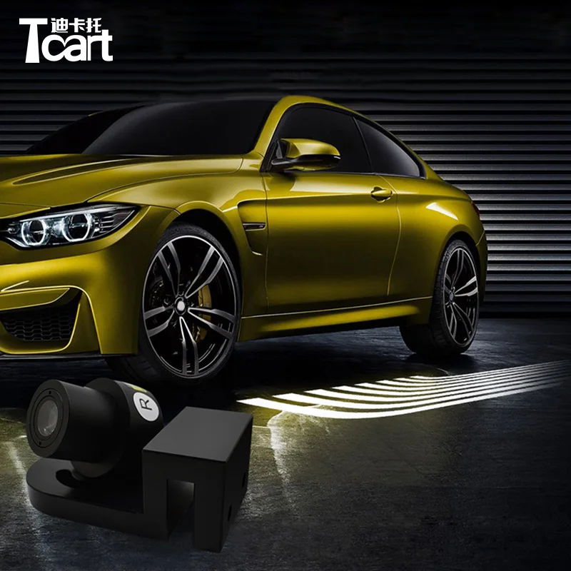 Tcart 2 шт. светодиодные на дверь автомобиля Открытие Предупреждение свет безопасно Авто Добро пожаловать лазерный проектор логотипа светильник Тень призрака для Защитные чехлы для сидений, сшитые специально для Toyota Corolla Rav4