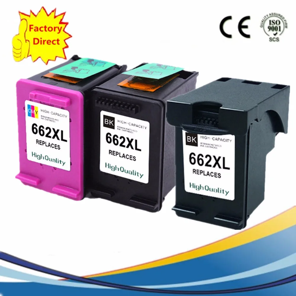 Чернильные картриджи восстановленные для HP662 XL 662XL HP662XL Deskjet Ink Advantage 1015 1515 2515 2545 2645