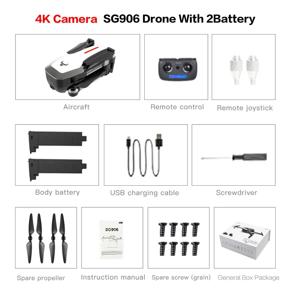 4K 2BAT GB W SG906 gps 5G wifi FPV RC Дрон 4 K бесщеточный селфи Дроны с камерой HD RC Квадрокоптер складной Дрон VS Visuo XS816 F11 Дрон - Цвет: 4K 2BAT GB W