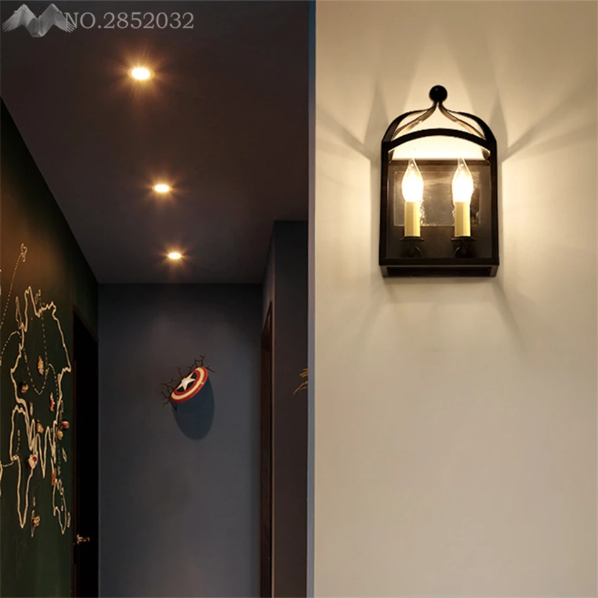 Бесплатная доставка настенные светильники винтажная E14 лампа для свечей