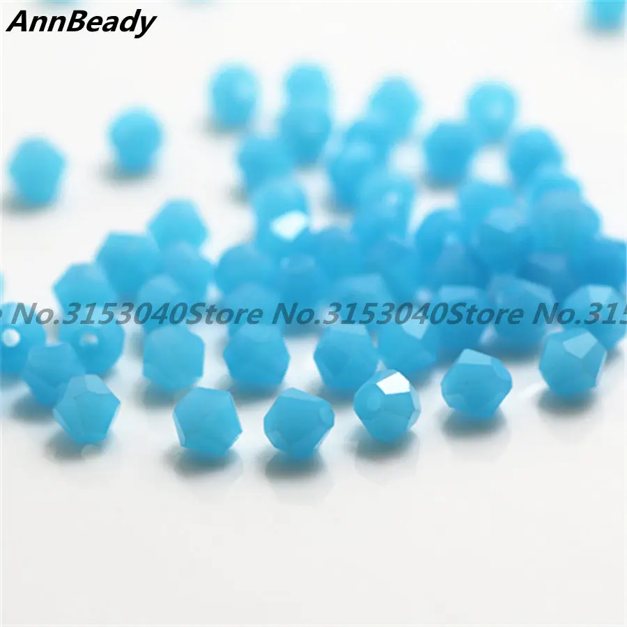 Solid Blue 100 шт Позолоченные 4 мм двухконусные хрустальные бусины стеклянные бусины россыпью разделительные бусины Сделай Сам ювелирные изделия Австрийские хрустальные бусины - Цвет: Solid Blue