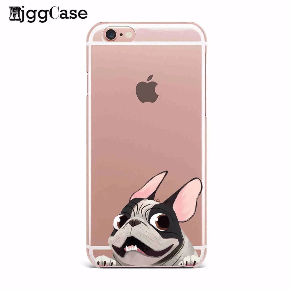 Мягкий чехол для iPhone X 7 6 6S Plus 5 5S SE 8 с изображением милого Щенка Мопса кролика кота