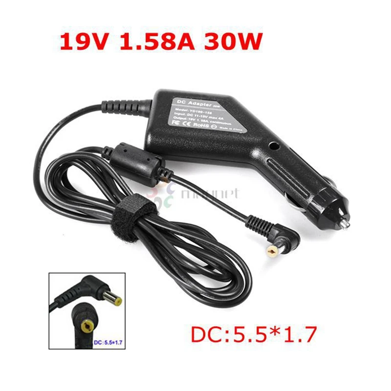 19 V 1.58A 30 Вт ноутбук автомобильный адаптер постоянного тока для acer Aspire One A150L A110