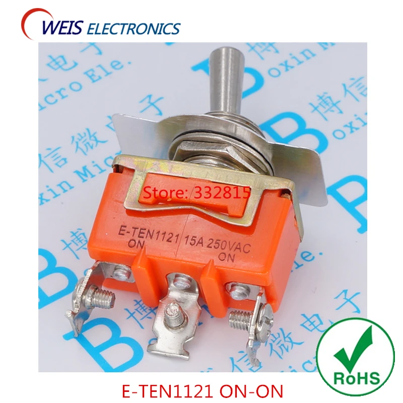 

5PCS E-TEN1121 3-Pin SPDT 3 Terminal G110 ON-ON 15A 250VAC Toggle Switch ROHS