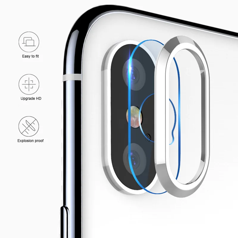Защита объектива камеры для iPhone XS Max XR X S R 10 закаленное стекло на iPhone7 7 8 Plus X R задняя пленка для объектива+ Защитная бампер кольцо