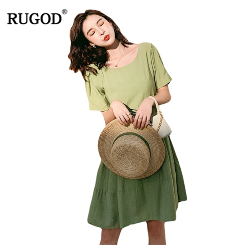 RUGOD 2019 новое поступление женское зеленое платье авокадо с открытой спиной