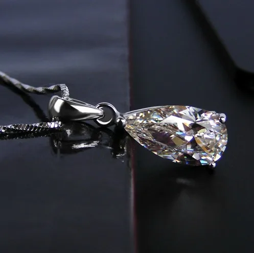 Оптовая продажа винтажный кулон 2.5CT синтетический бриллиант женский ожерелье