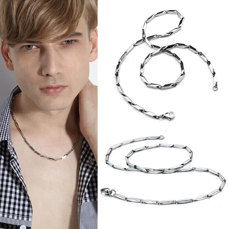 Мужское крутое короткое ожерелье 2019 стильное с серебряным покрытием Blink Seeds |