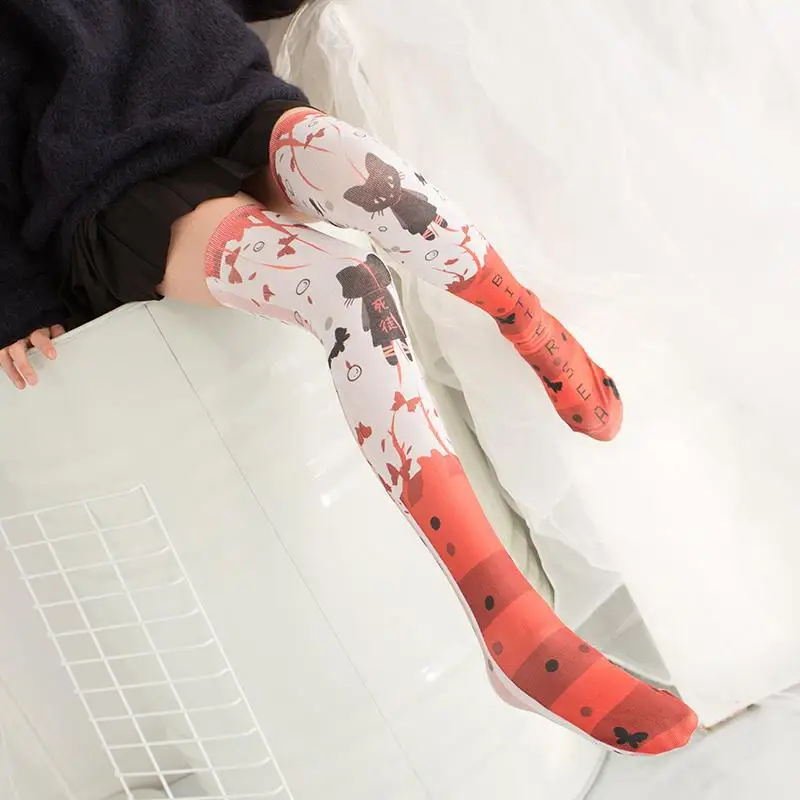 Модные носки до бедра выше колена Женские однотонные сексуальные для девочек